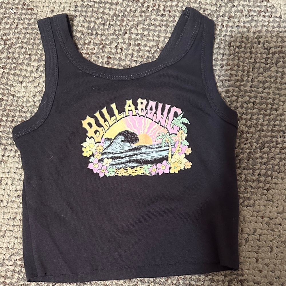Billabong Black Tank Top with Colorful Graphic